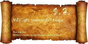 Végh Honorátusz névjegykártya